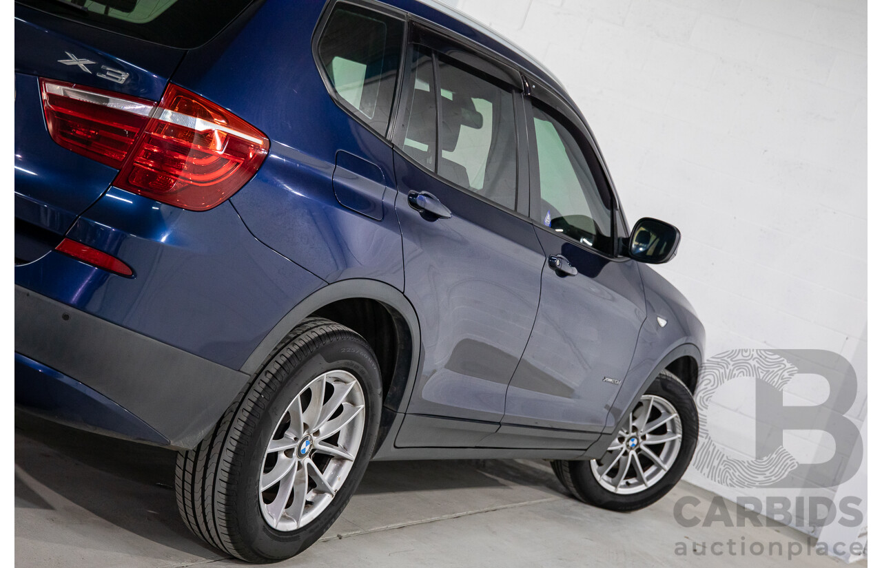 12/2011 BMW X3 Xdrive 20d (AWD) F25 4d Wagon Deep Sea Blue Metallic Turbo Diesel 2.0L