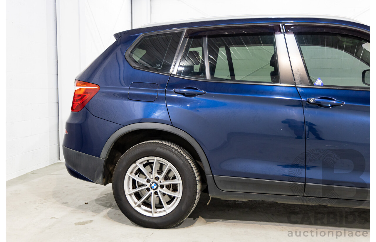 12/2011 BMW X3 Xdrive 20d (AWD) F25 4d Wagon Deep Sea Blue Metallic Turbo Diesel 2.0L