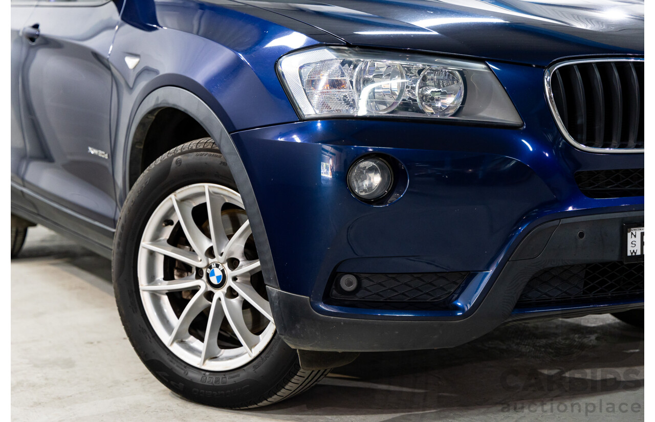 12/2011 BMW X3 Xdrive 20d (AWD) F25 4d Wagon Deep Sea Blue Metallic Turbo Diesel 2.0L