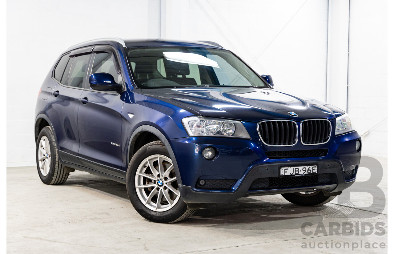 12/2011 BMW X3 Xdrive 20d (AWD) F25 4d Wagon Deep Sea Blue Metallic Turbo Diesel 2.0L