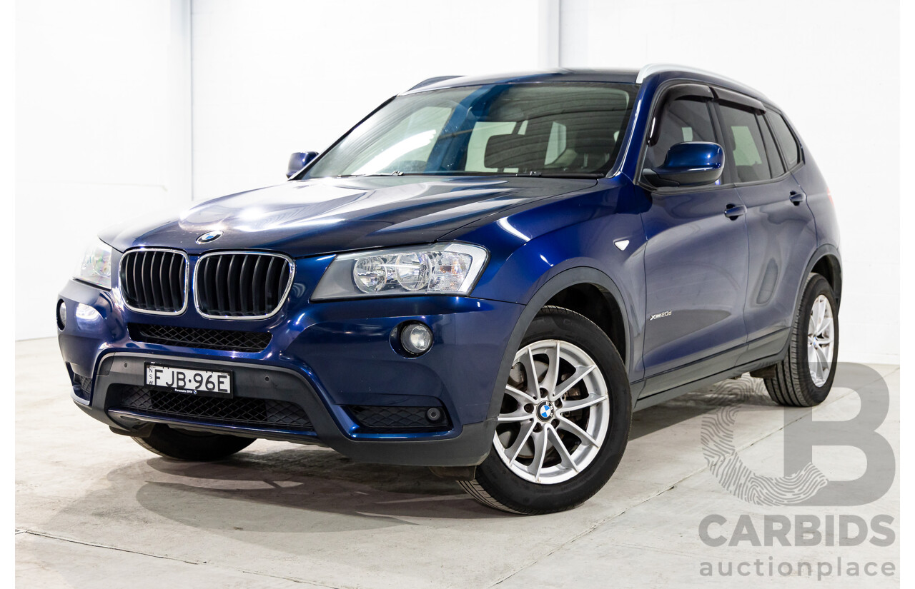 12/2011 BMW X3 Xdrive 20d (AWD) F25 4d Wagon Deep Sea Blue Metallic Turbo Diesel 2.0L