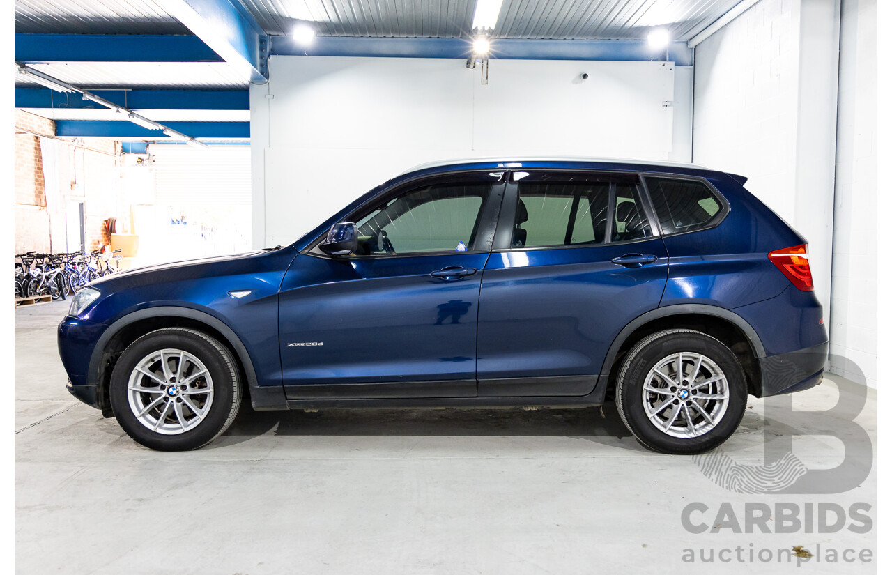 12/2011 BMW X3 Xdrive 20d (AWD) F25 4d Wagon Deep Sea Blue Metallic Turbo Diesel 2.0L