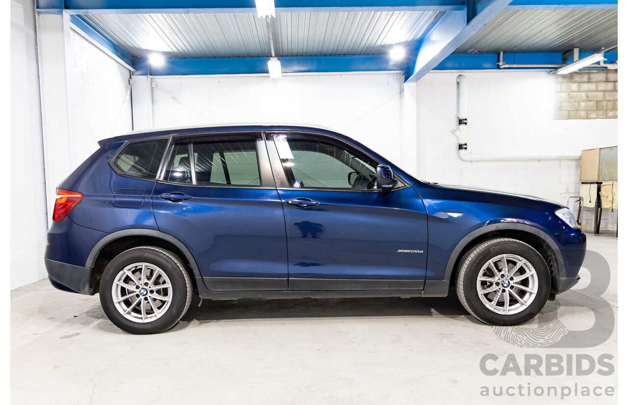 12/2011 BMW X3 Xdrive 20d (AWD) F25 4d Wagon Deep Sea Blue Metallic Turbo Diesel 2.0L