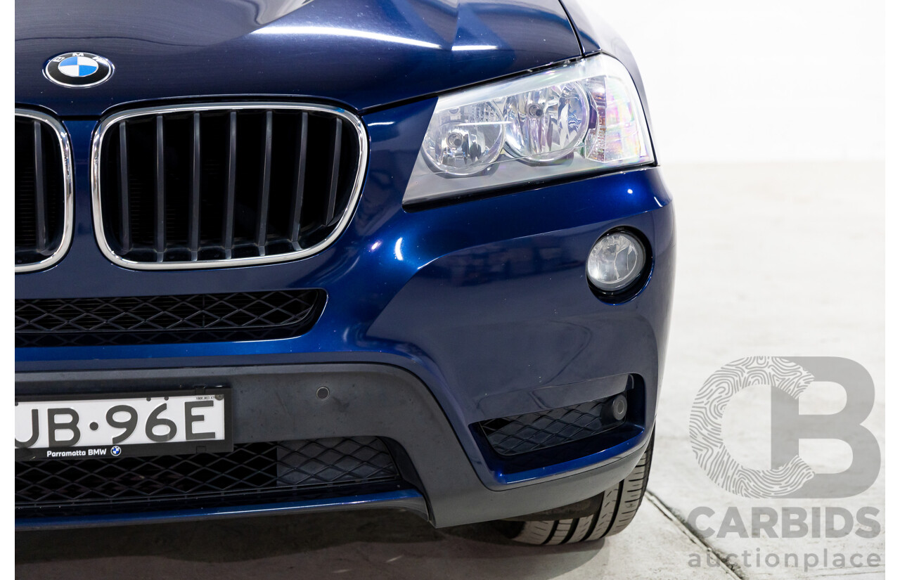 12/2011 BMW X3 Xdrive 20d (AWD) F25 4d Wagon Deep Sea Blue Metallic Turbo Diesel 2.0L