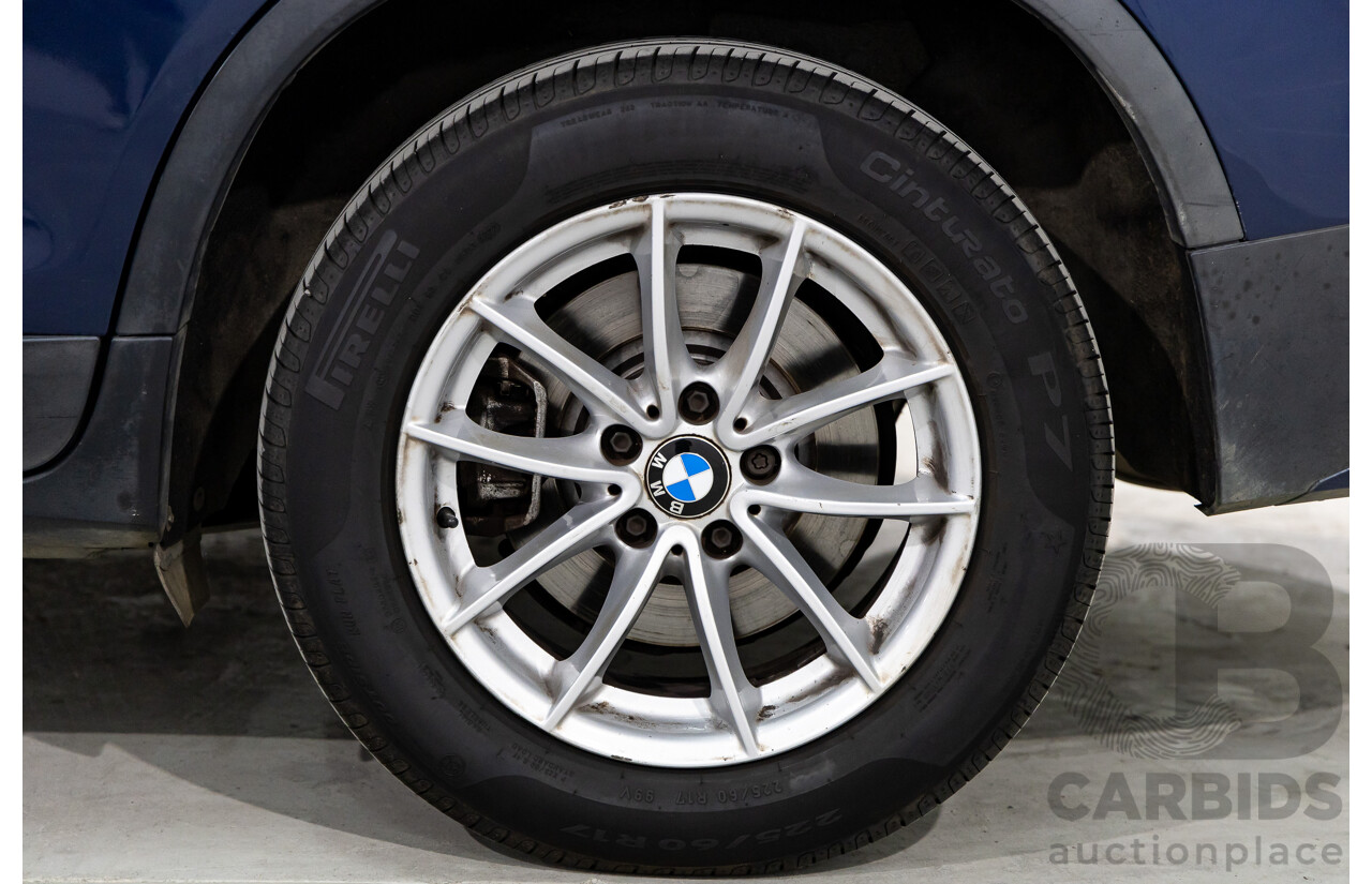 12/2011 BMW X3 Xdrive 20d (AWD) F25 4d Wagon Deep Sea Blue Metallic Turbo Diesel 2.0L