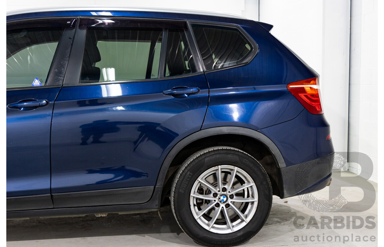 12/2011 BMW X3 Xdrive 20d (AWD) F25 4d Wagon Deep Sea Blue Metallic Turbo Diesel 2.0L