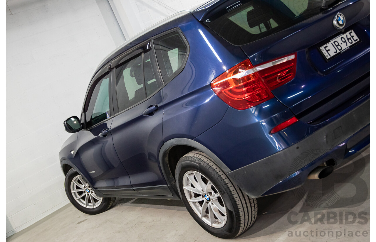 12/2011 BMW X3 Xdrive 20d (AWD) F25 4d Wagon Deep Sea Blue Metallic Turbo Diesel 2.0L