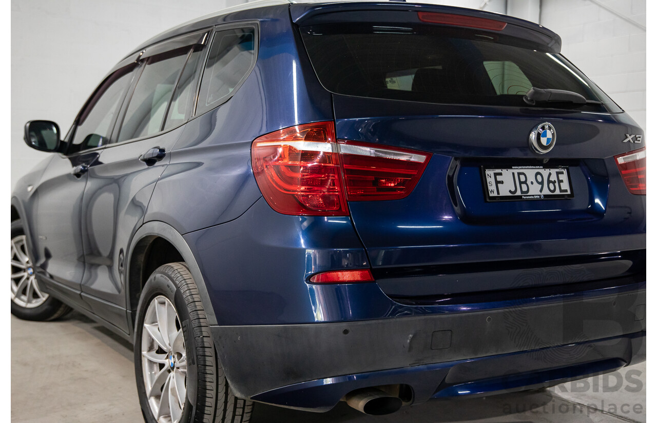 12/2011 BMW X3 Xdrive 20d (AWD) F25 4d Wagon Deep Sea Blue Metallic Turbo Diesel 2.0L