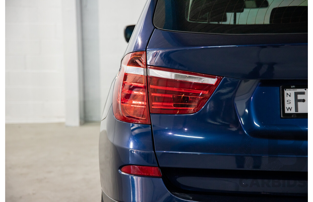 12/2011 BMW X3 Xdrive 20d (AWD) F25 4d Wagon Deep Sea Blue Metallic Turbo Diesel 2.0L