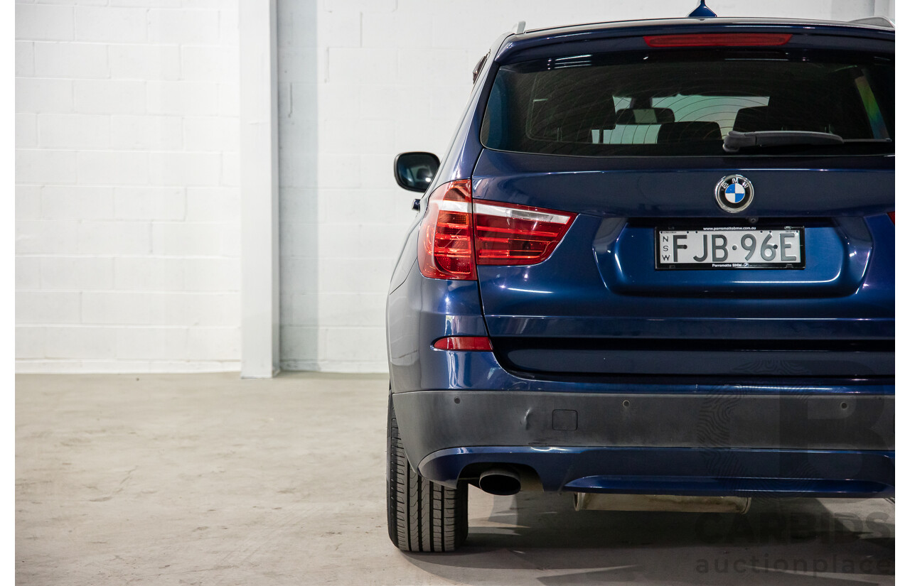12/2011 BMW X3 Xdrive 20d (AWD) F25 4d Wagon Deep Sea Blue Metallic Turbo Diesel 2.0L