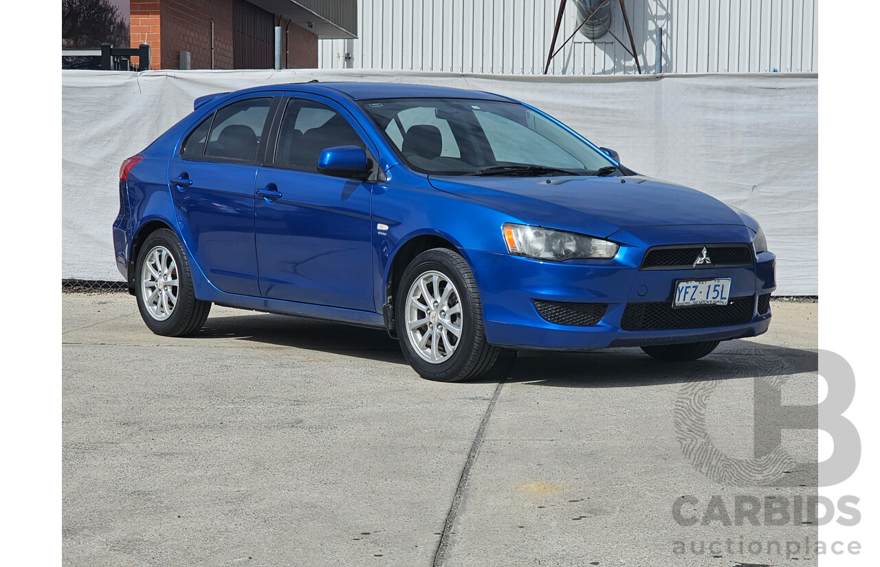 12/2009 Mitsubishi Lancer RX Sportback CJ MY10 5d Hatchback Blue 2.0L