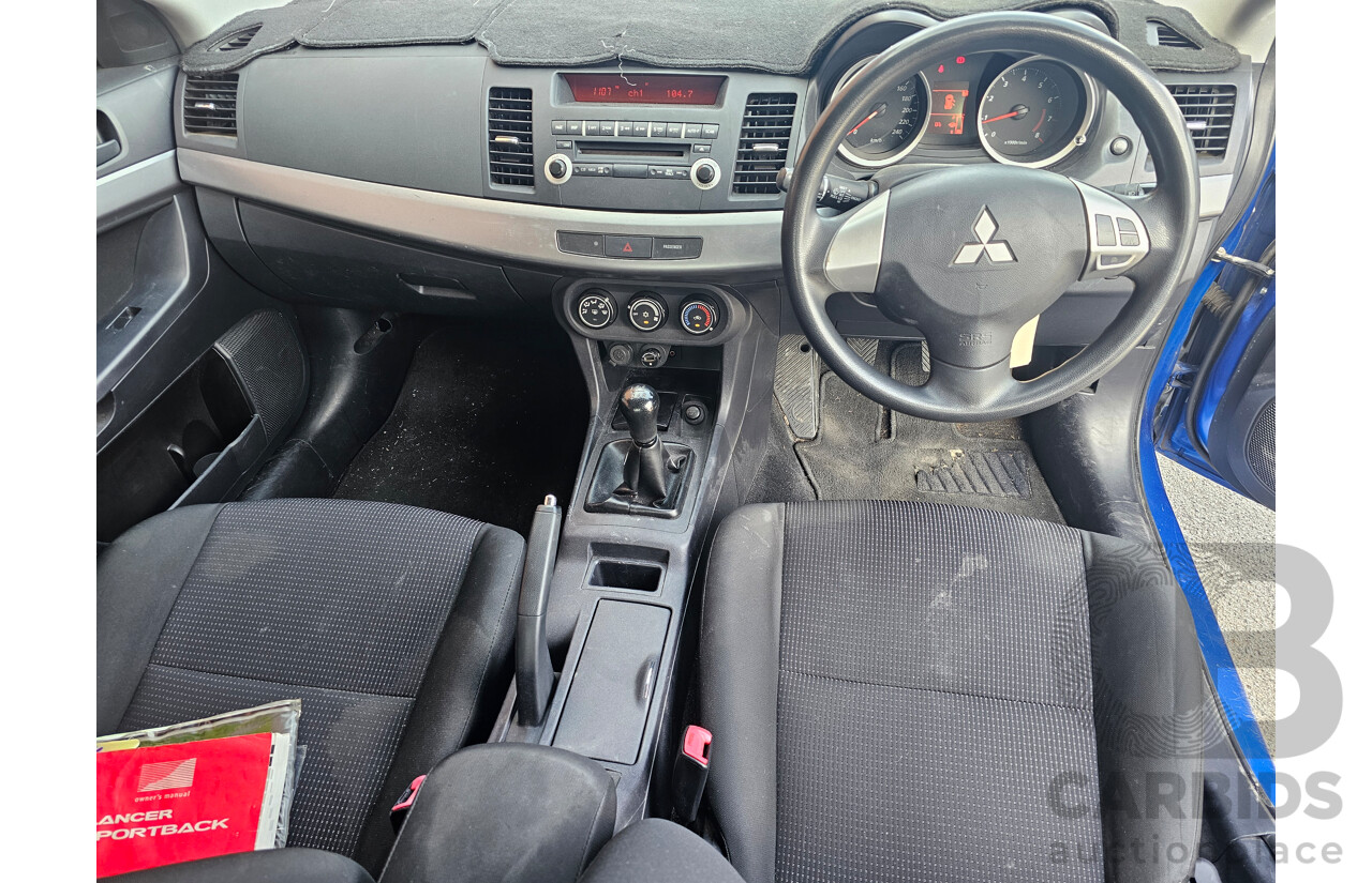 12/2009 Mitsubishi Lancer RX Sportback CJ MY10 5d Hatchback Blue 2.0L