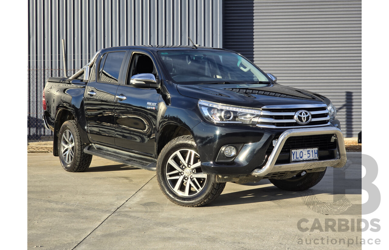 6/2016 Toyota Hilux SR5 (4x4) N80 GUN126R Dual Cab Utility Eclipse Black Turbo Diesel 2.8L