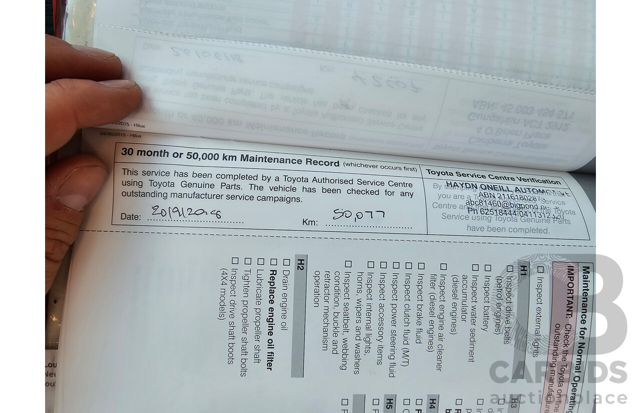 6/2016 Toyota Hilux SR5 (4x4) N80 GUN126R Dual Cab Utility Eclipse Black Turbo Diesel 2.8L