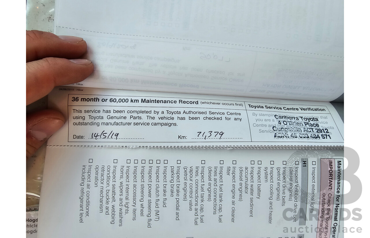 6/2016 Toyota Hilux SR5 (4x4) N80 GUN126R Dual Cab Utility Eclipse Black Turbo Diesel 2.8L