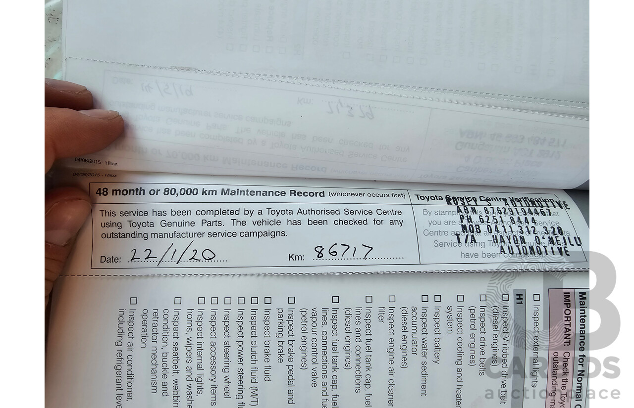 6/2016 Toyota Hilux SR5 (4x4) N80 GUN126R Dual Cab Utility Eclipse Black Turbo Diesel 2.8L