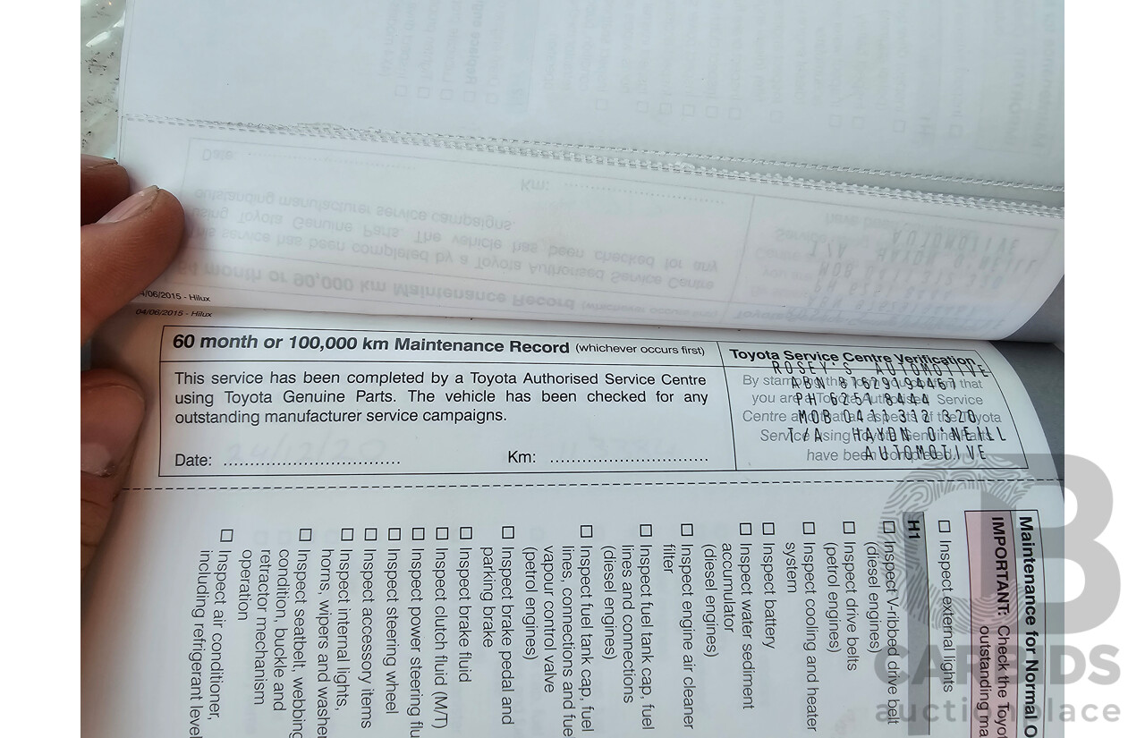 6/2016 Toyota Hilux SR5 (4x4) N80 GUN126R Dual Cab Utility Eclipse Black Turbo Diesel 2.8L