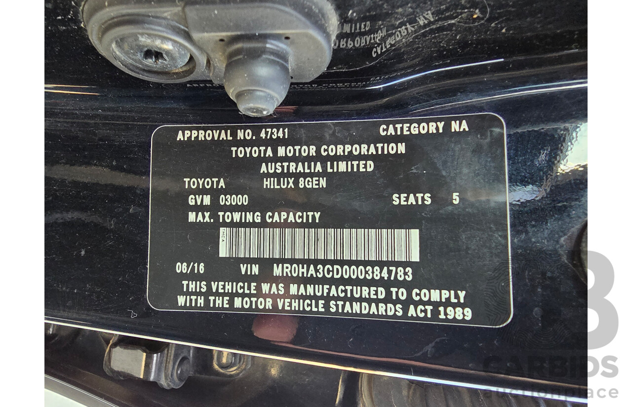 6/2016 Toyota Hilux SR5 (4x4) N80 GUN126R Dual Cab Utility Eclipse Black Turbo Diesel 2.8L