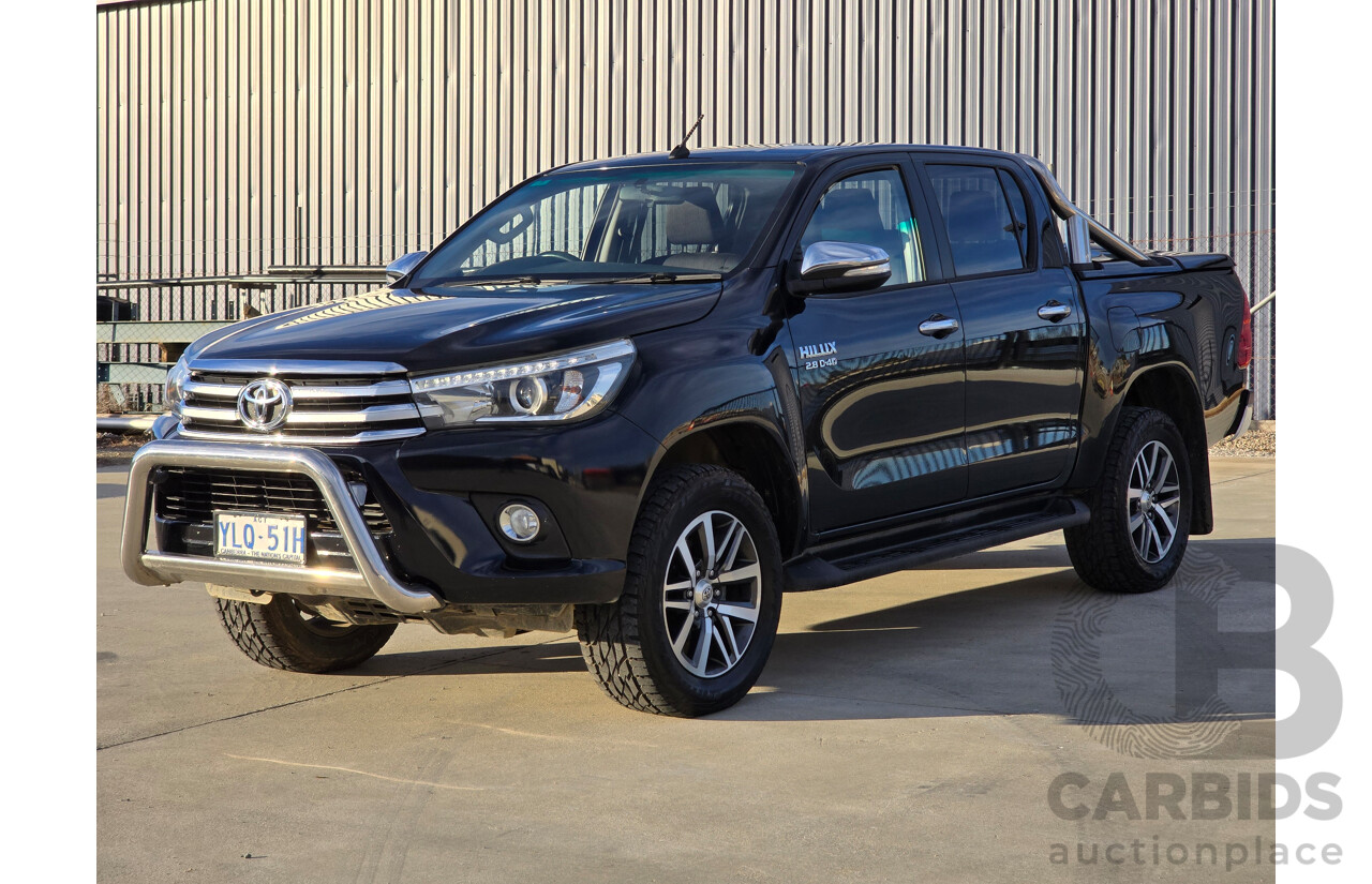 6/2016 Toyota Hilux SR5 (4x4) N80 GUN126R Dual Cab Utility Eclipse Black Turbo Diesel 2.8L