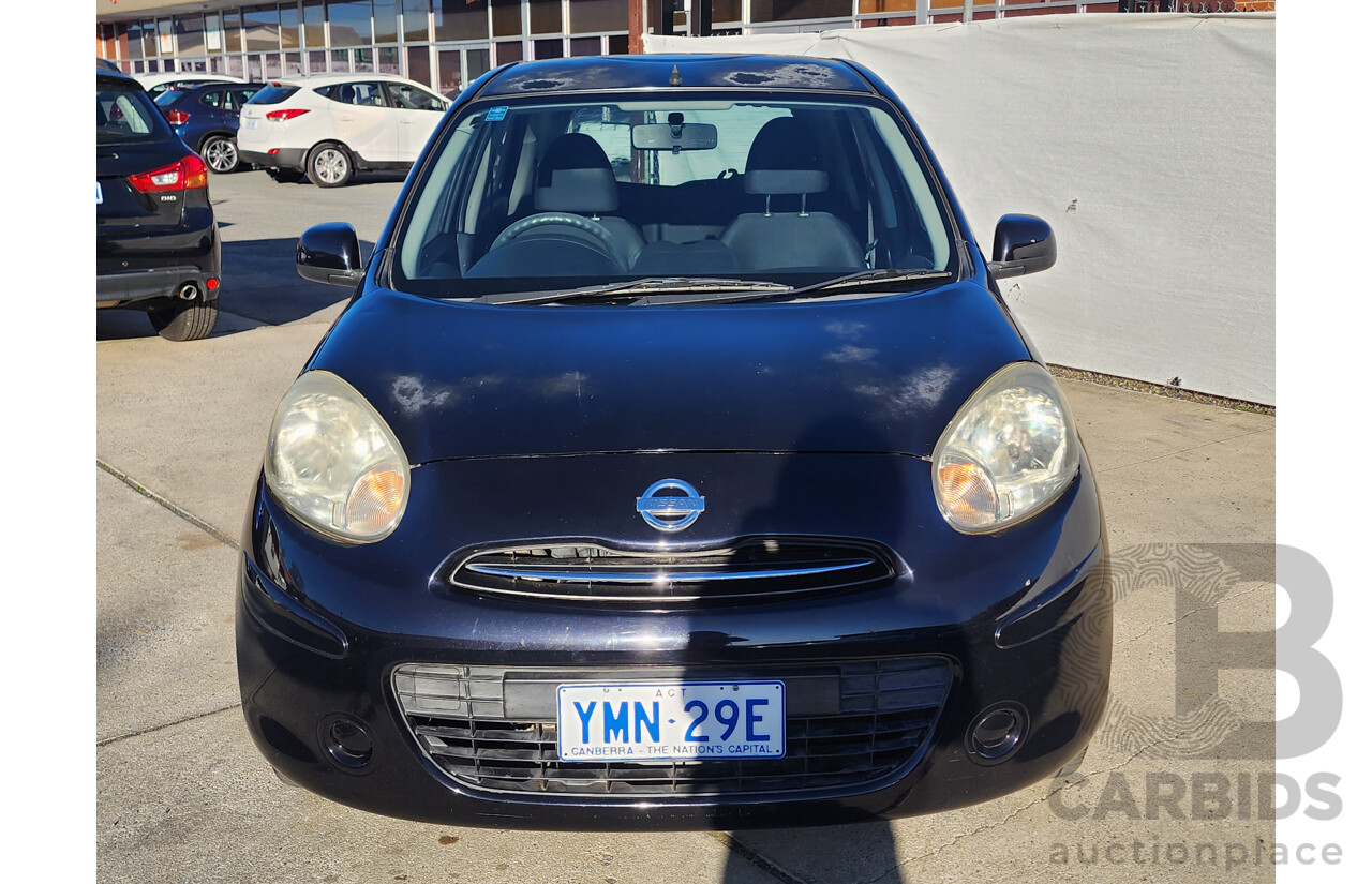 11/2011 Nissan Micra ST K13 5d Hatchback Black 1.2L