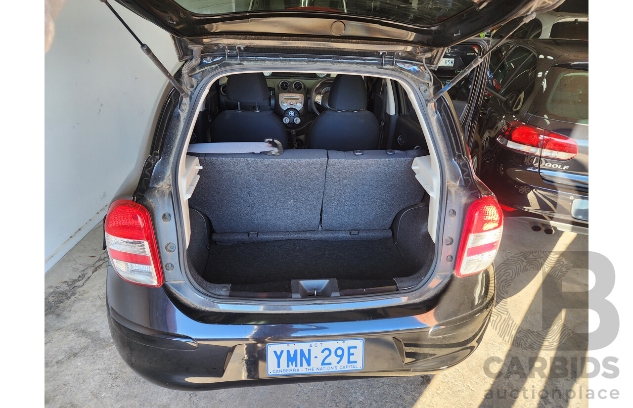 11/2011 Nissan Micra ST K13 5d Hatchback Black 1.2L