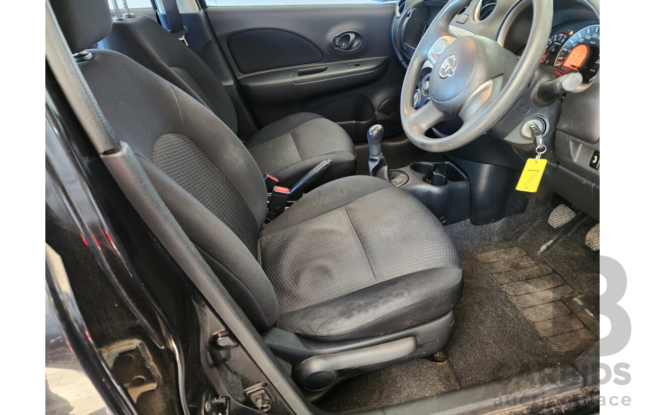 11/2011 Nissan Micra ST K13 5d Hatchback Black 1.2L