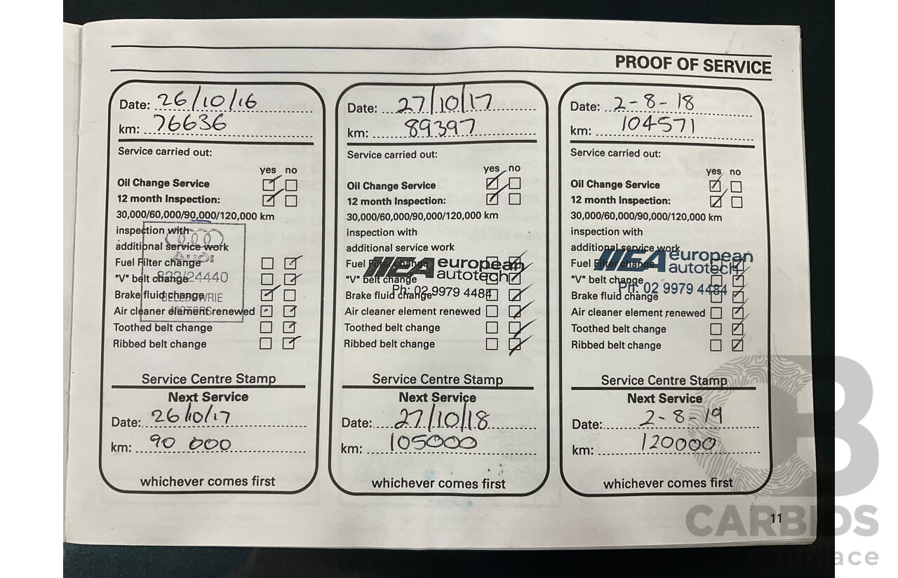 8/2009 Audi TT S 2.0 TFSI Quattro (AWD) 8J 2d Coupe Dolphin Grey Turbo 2.0L