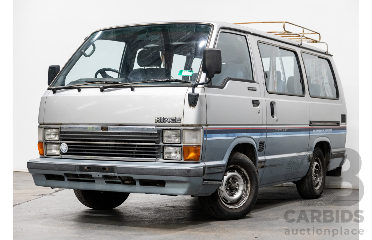 06/2001 Complied (1986) Toyota Hiace Super Custom YH51G 2d Van Silver 2.0L - 8 Seater - Import