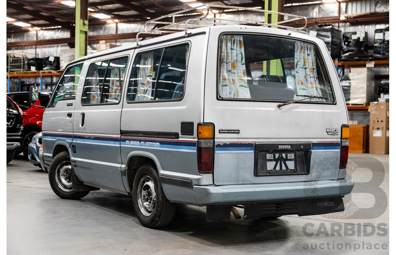 06/2001 Complied (1986) Toyota Hiace Super Custom YH51G 2d Van Silver 2.0L - 8 Seater - Import