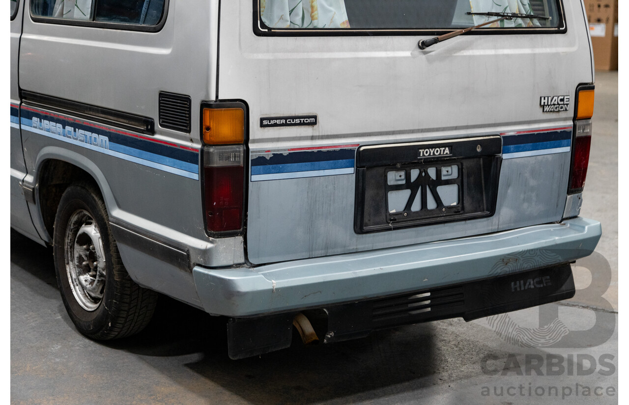 06/2001 Complied (1986) Toyota Hiace Super Custom YH51G 2d Van Silver 2.0L - 8 Seater - Import