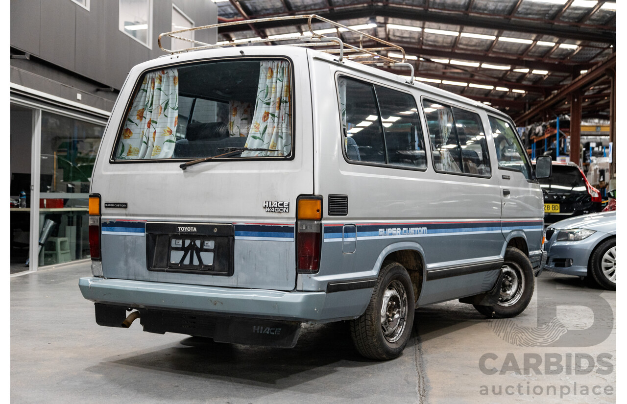 06/2001 Complied (1986) Toyota Hiace Super Custom YH51G 2d Van Silver 2.0L - 8 Seater - Import