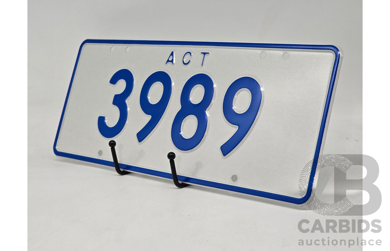 ACT 4-Digit Numerical Number Plate - 3989