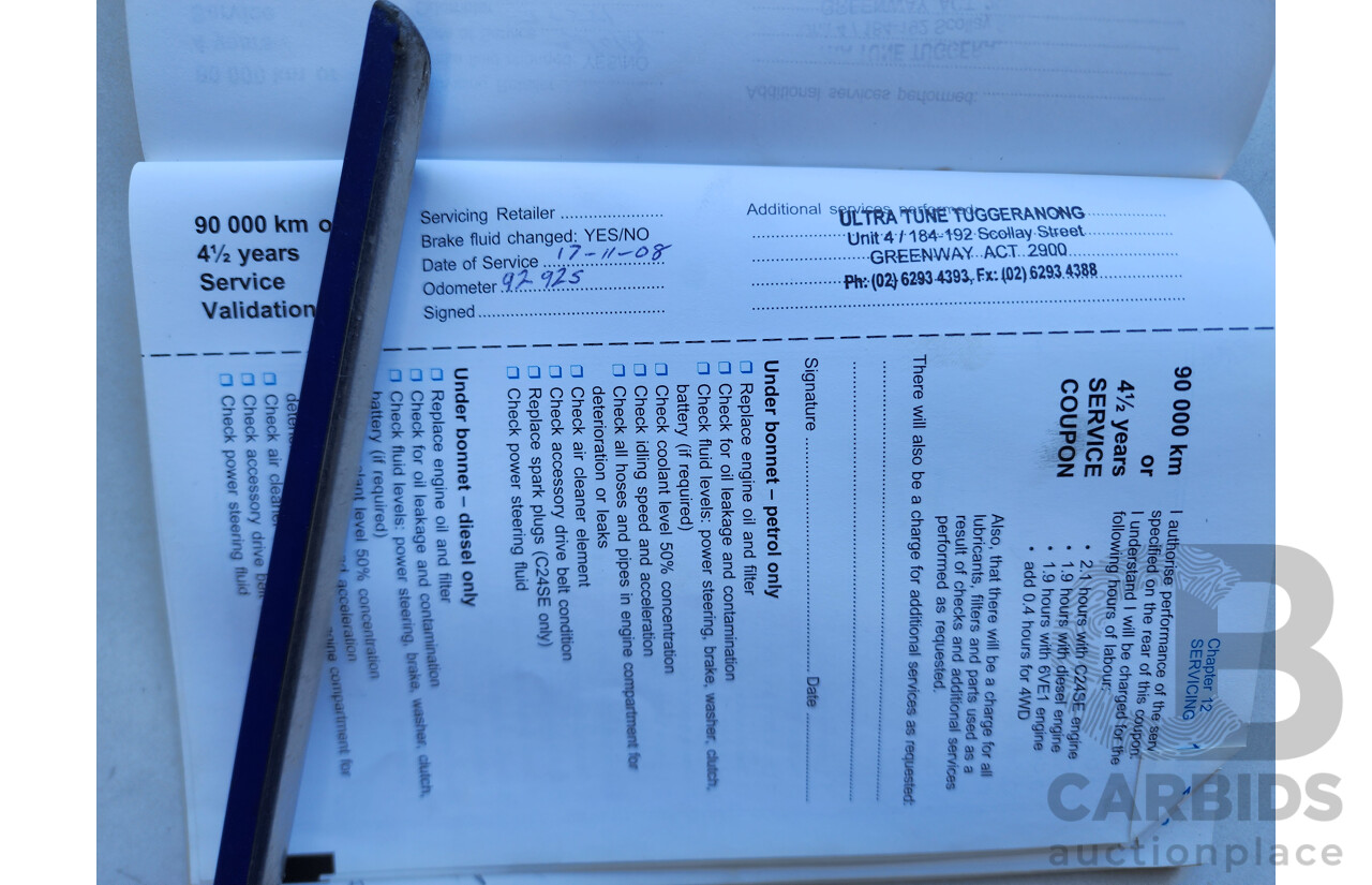 6/2005 Holden Rodeo LX RA C/Chas White 3.5L