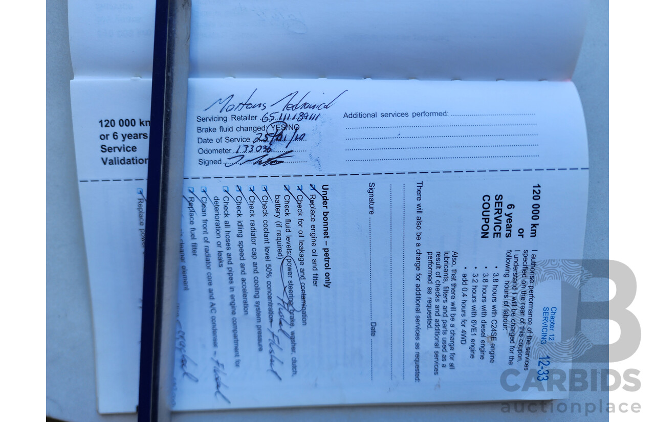 6/2005 Holden Rodeo LX RA C/Chas White 3.5L