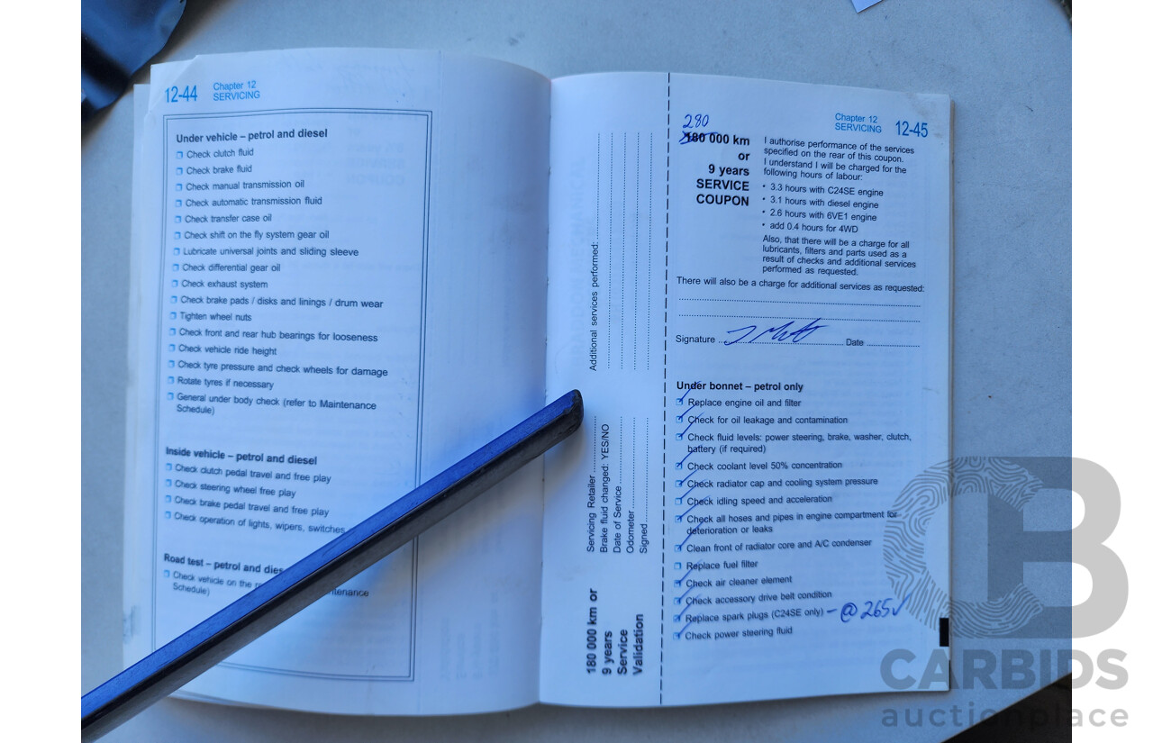 6/2005 Holden Rodeo LX RA C/Chas White 3.5L