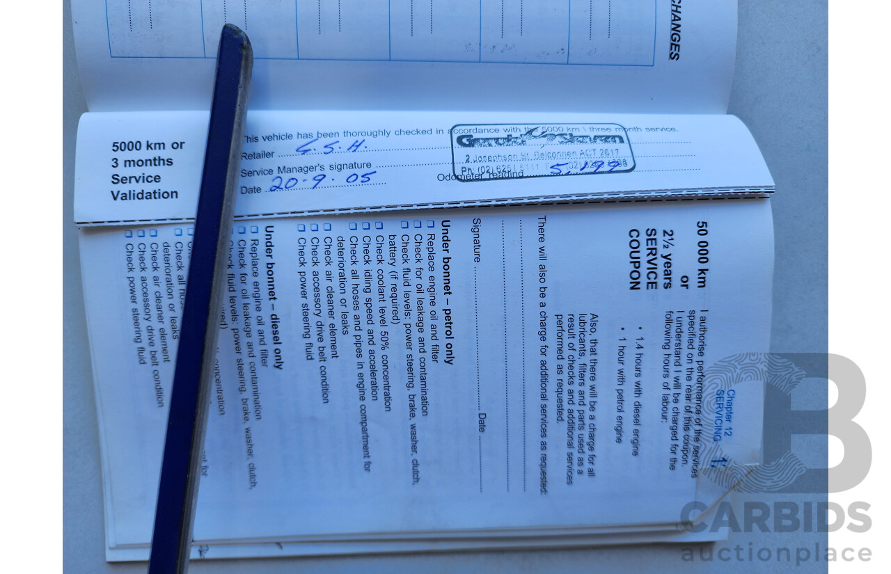 6/2005 Holden Rodeo LX RA C/Chas White 3.5L