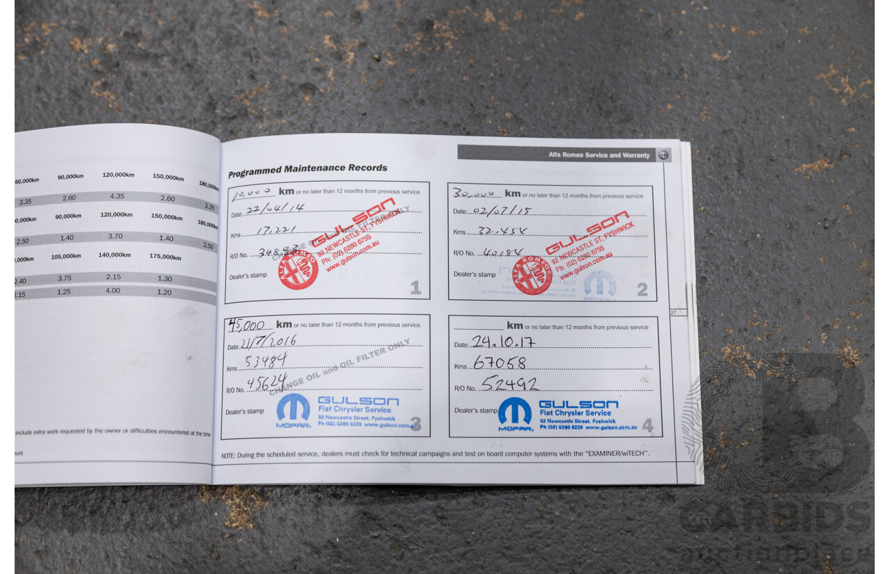 2/2013 Alfa Romeo Giulietta Distinctive Jtd-M 5d Hatchback Alfa Red Turbo Diesel 2.0L