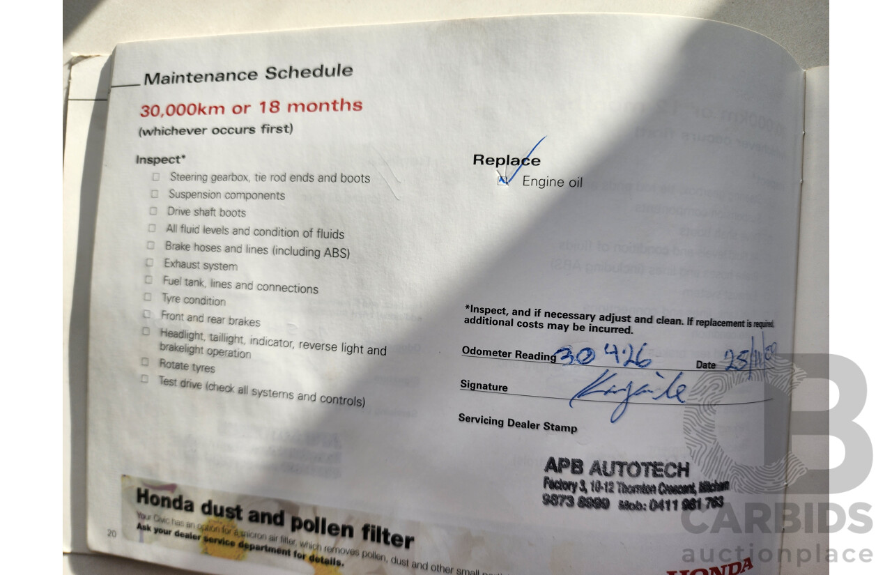 12/2007 Honda Civic Vti-L MY07 4d Sedan Blue 1.8L