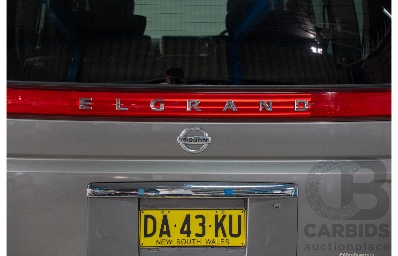 11/2008 Nissan Elgrand Highway Star E51 5 Sp Automatic Bluish Grey Metallic V6 3.5L - 10/2017 Import