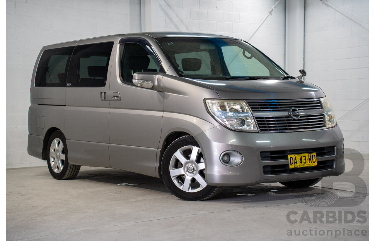 11/2008 Nissan Elgrand Highway Star E51 5 Sp Automatic Bluish Grey Metallic V6 3.5L - 10/2017 Import