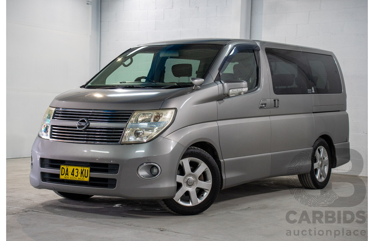 11/2008 Nissan Elgrand Highway Star E51 5 Sp Automatic Bluish Grey Metallic V6 3.5L - 10/2017 Import