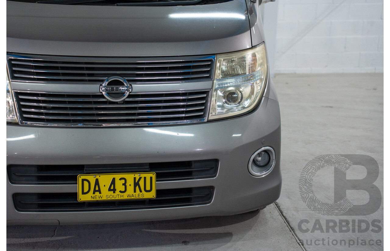 11/2008 Nissan Elgrand Highway Star E51 5 Sp Automatic Bluish Grey Metallic V6 3.5L - 10/2017 Import