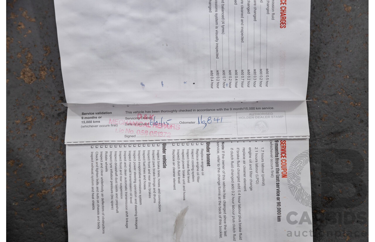 7/2014 Holden Commodore SV6 VF 4d Sportwagon White 3.6L