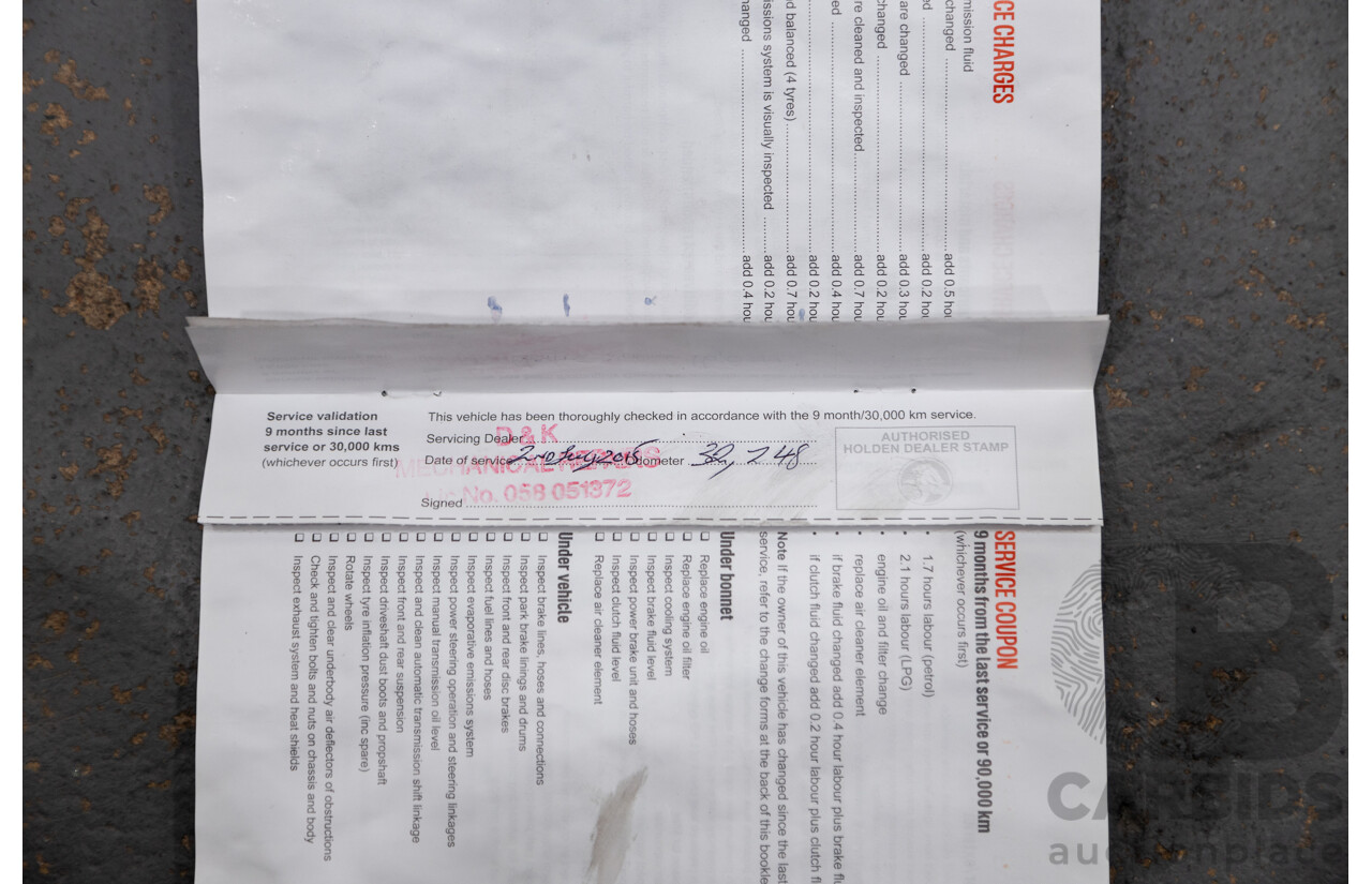 7/2014 Holden Commodore SV6 VF 4d Sportwagon White 3.6L