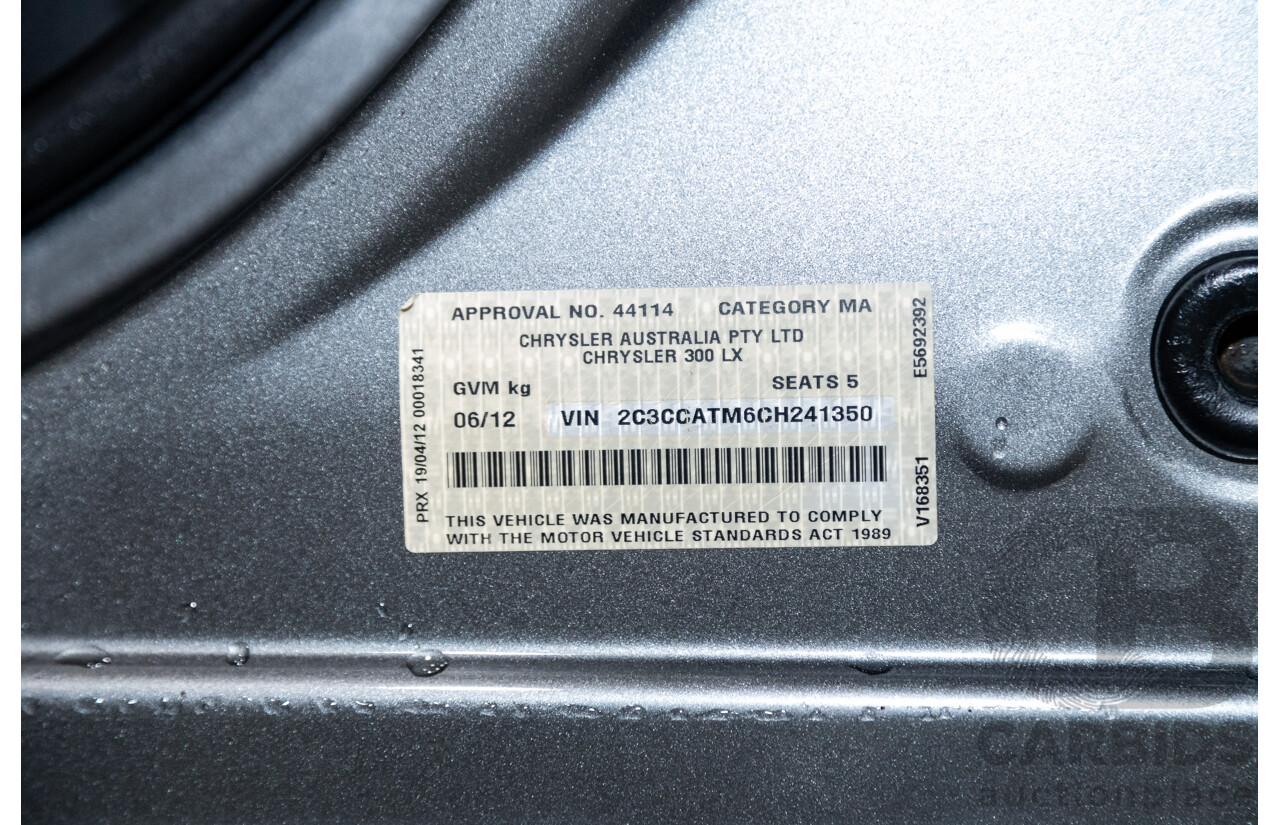 6/2012 Chrysler 300 C MY12 4d Sedan Tungsten Metallic Turbo Diesel V6 3.0L