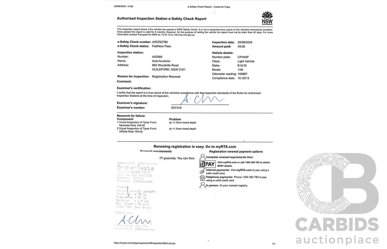 1/2013 BMW 116i F20 MY13 5d Hatchback Alpine White Turbo 1.6L