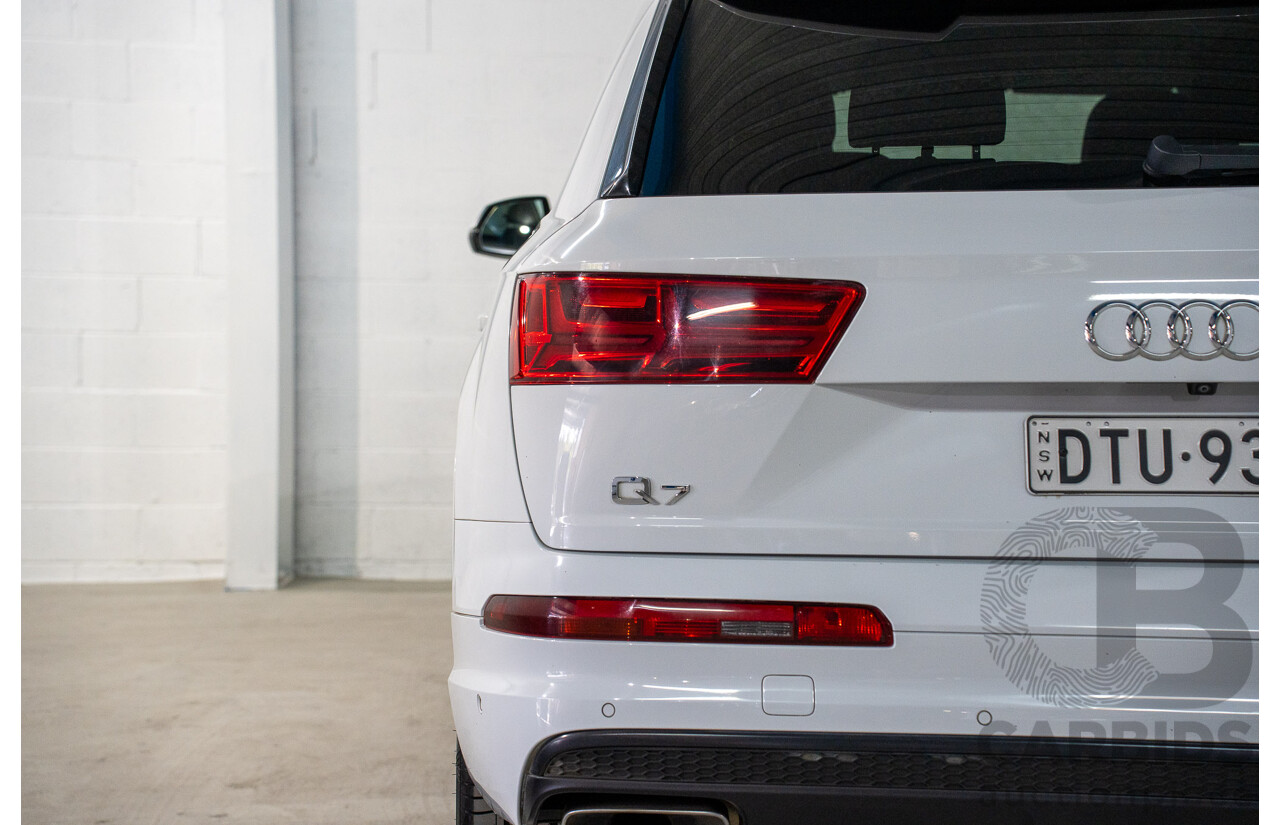 01/2018 Audi Q7 3.0 TDI Quattro (AWD) 4M MY18 4d Wagon Carrara White Turbo Diesel V6 3.0L - 7 Seater