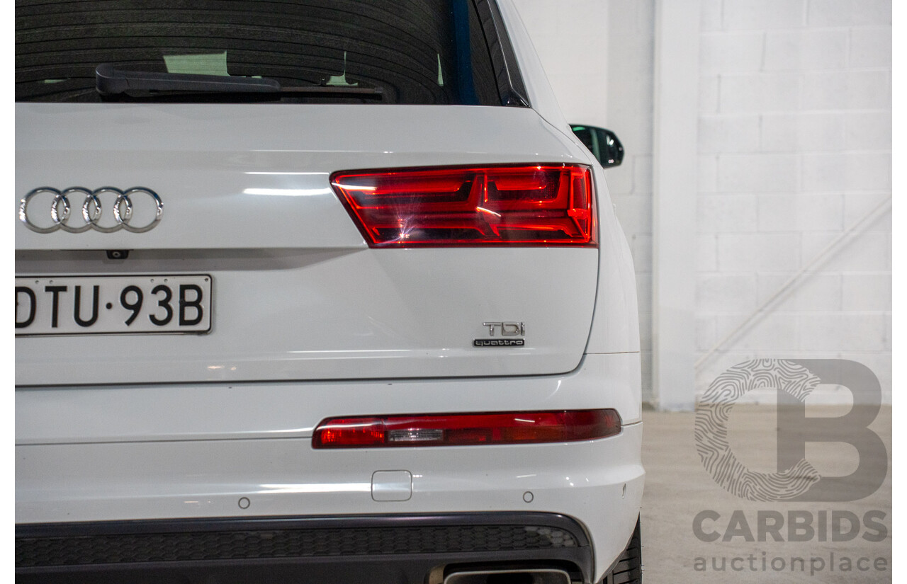 01/2018 Audi Q7 3.0 TDI Quattro (AWD) 4M MY18 4d Wagon Carrara White Turbo Diesel V6 3.0L - 7 Seater
