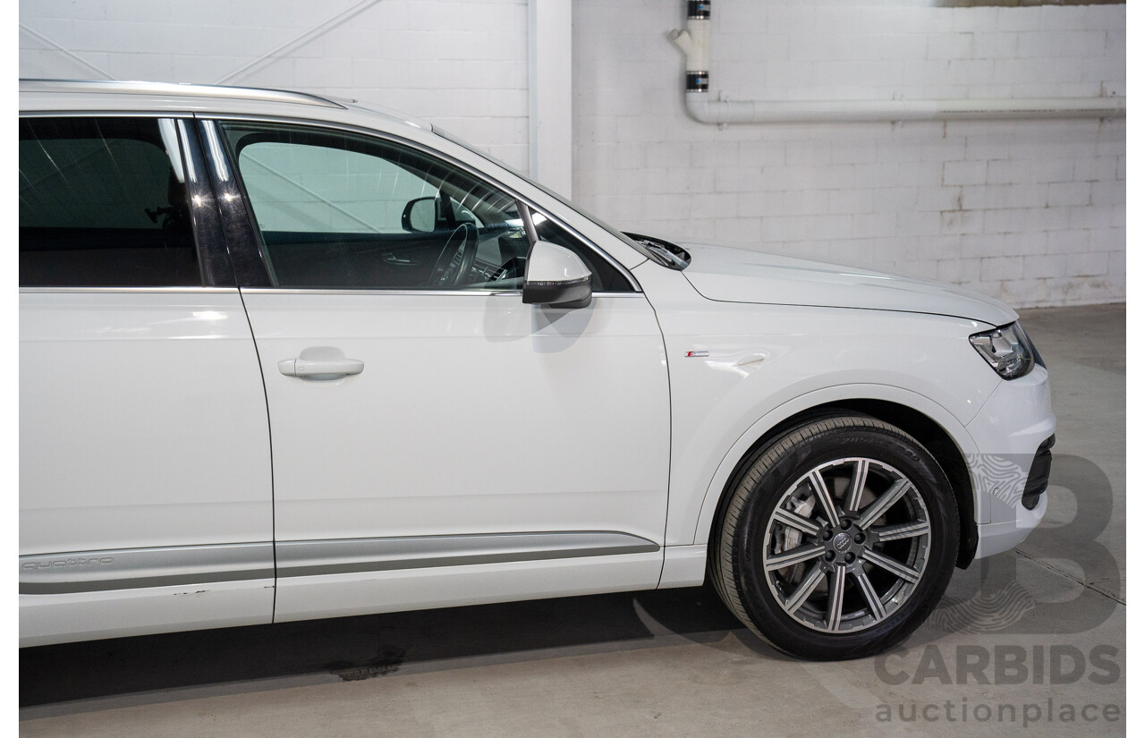 01/2018 Audi Q7 3.0 TDI Quattro (AWD) 4M MY18 4d Wagon Carrara White Turbo Diesel V6 3.0L - 7 Seater