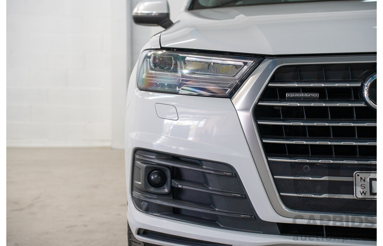 01/2018 Audi Q7 3.0 TDI Quattro (AWD) 4M MY18 4d Wagon Carrara White Turbo Diesel V6 3.0L - 7 Seater